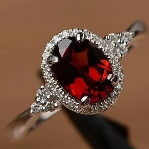 Elegant Silver and Synthetic Ruby Ring